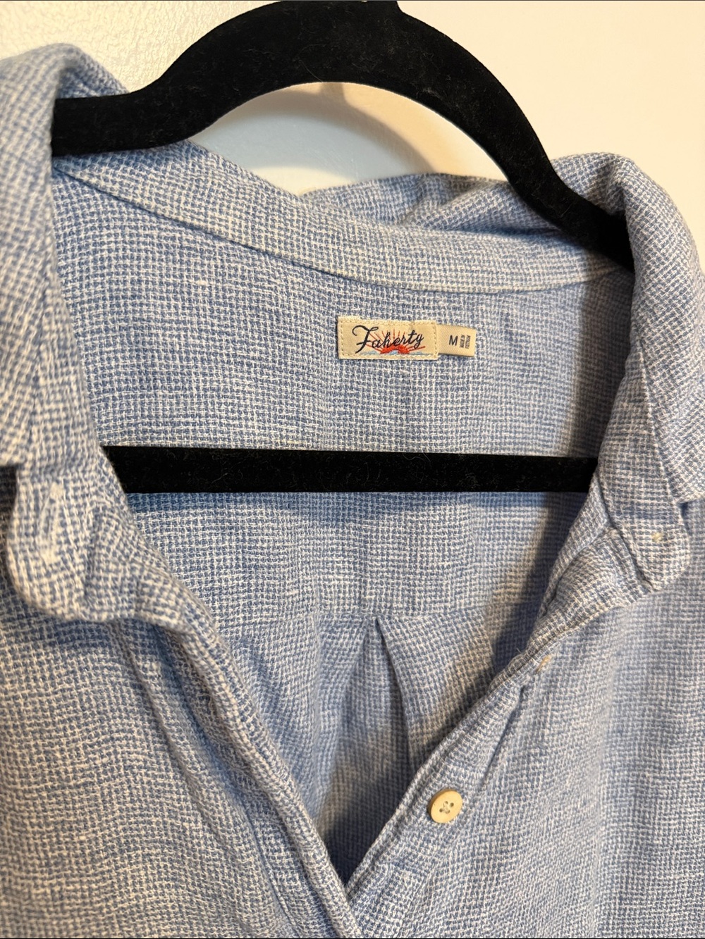 Faherty Light Blue Linen Mini Dress - Picture 2 of 4